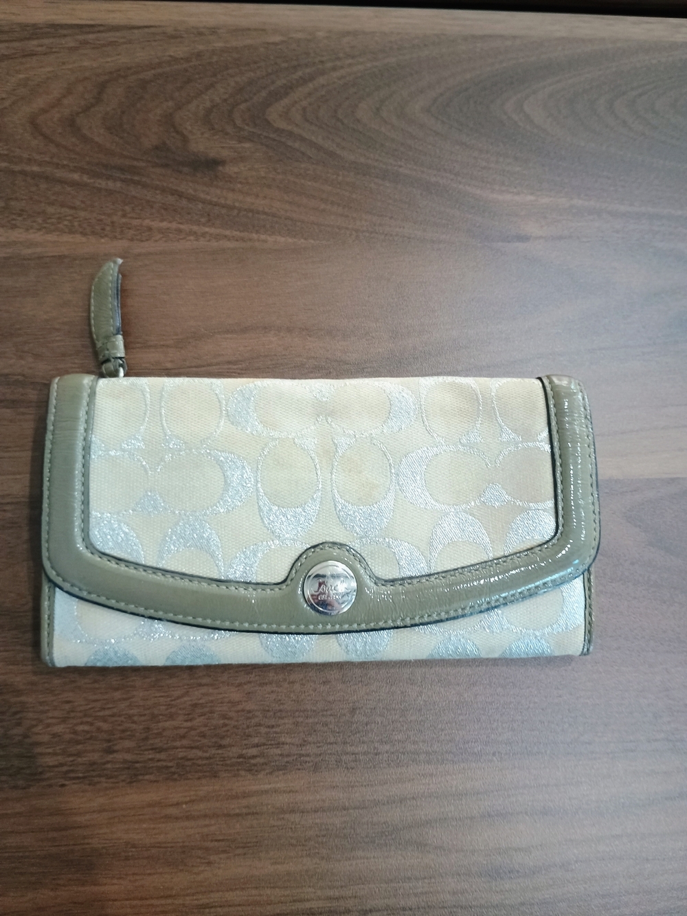 Coach Pre Loved Vintage Metallic Trifold Wallet